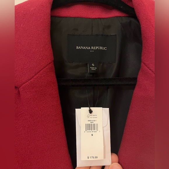 Dark Pink Banana Republic Peacoat (Sz Small) - Picture 3 of 3